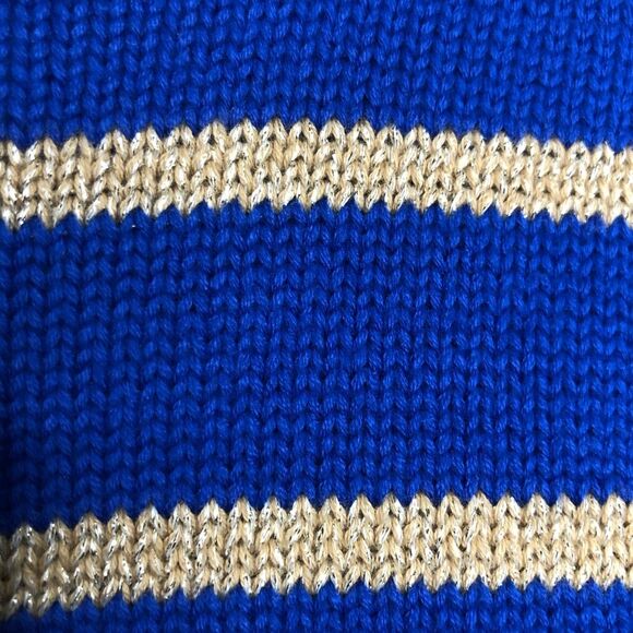 Jones New York Signature Blue Gold Striped Sweater - Picture 5 of 6
